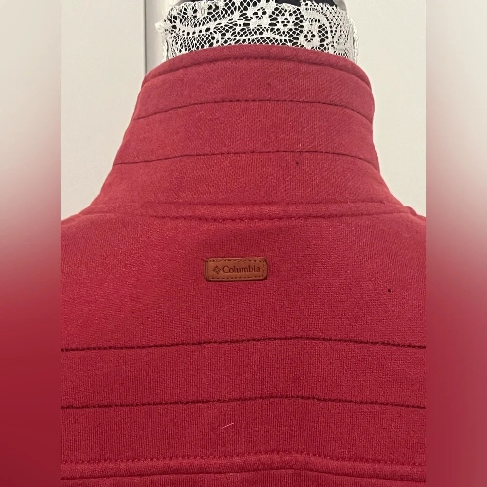 Columbia Women’s XL Red Fleece Lined Zip Jacket Coat Full Zip Soft Shell Outdoor